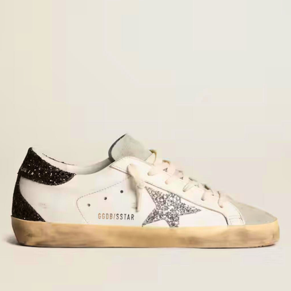 Zapatillas Golden Goose Super-Star - Blanco con negro brillante