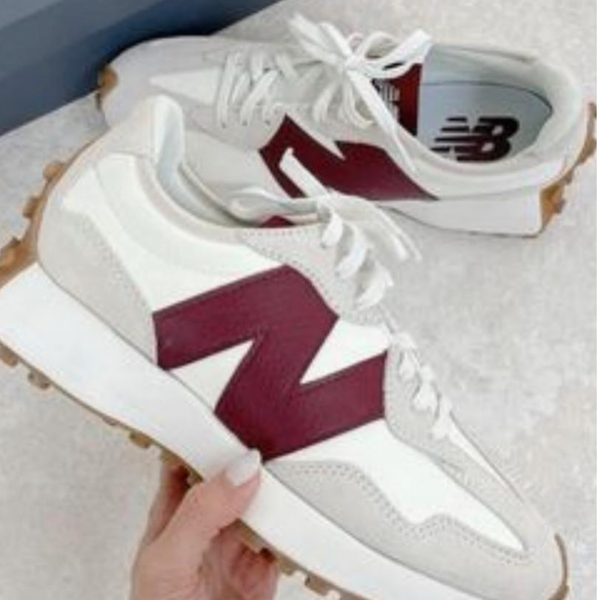 Zapatillas New Balance 327 - Blanco y Burdeos