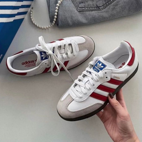 Sapatilhas Adidas Samba- Branco/Vermelho